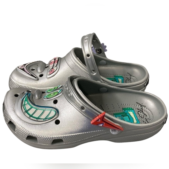 CROCS x SCHARF Classic Silver Unisex CROC Clog NEW, NWT - Picture 5 of 11